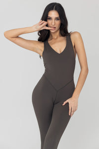 Thumbnail for Amara Dark Cocoa Jumpsuit