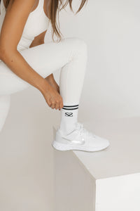 Thumbnail for Striped White Socks 2-pack