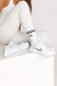 Thumbnail for Striped White Socks 2-pack