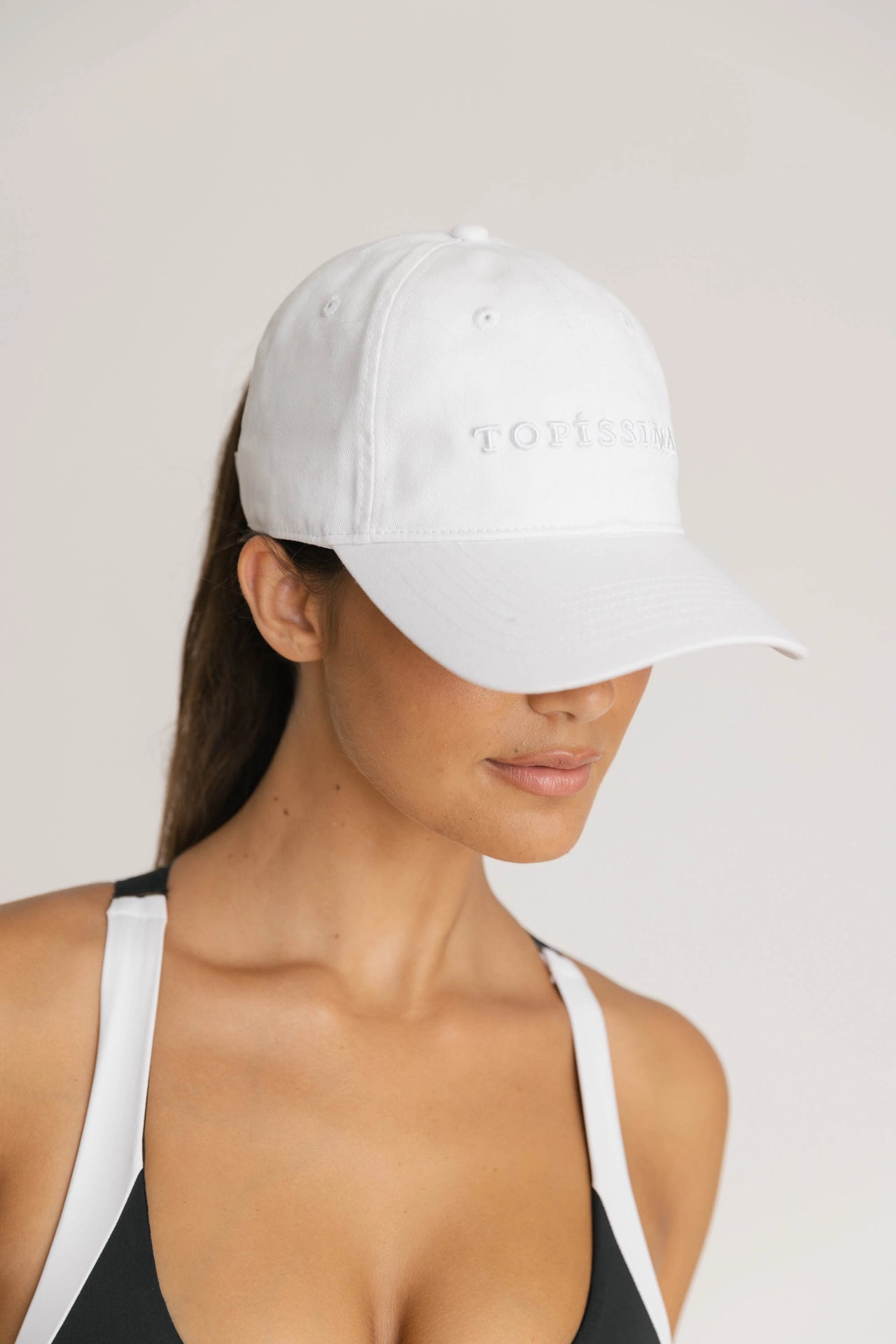 Adjustable White Cotton Cap