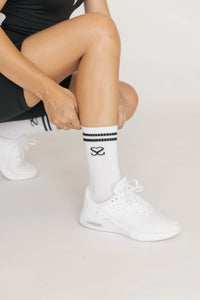 Thumbnail for Striped White Socks 2-pack